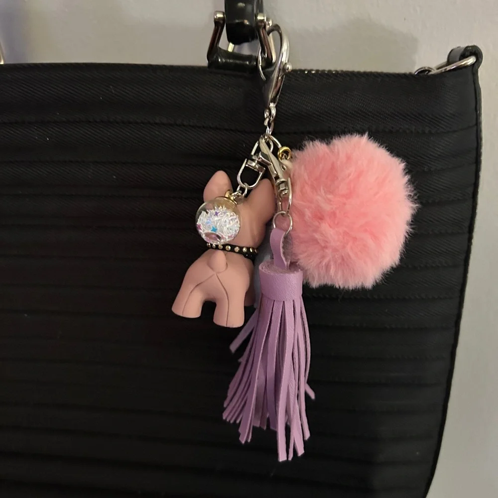 Frenchy Pink and Purple Keychain/purse charm.  Cutest ever